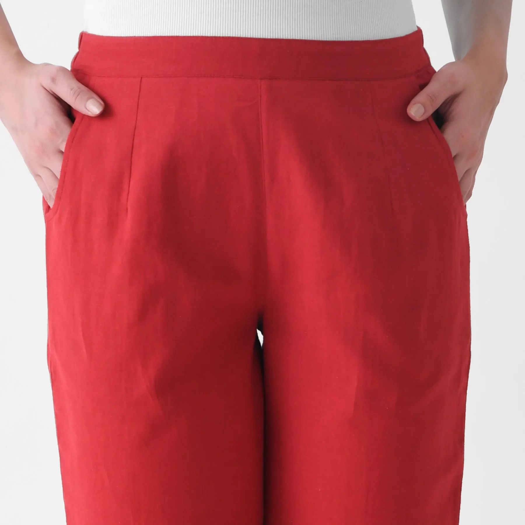 Red Cotton AMPM Pants