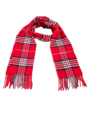 Red Men's plaid scarf Fashion style Wool Cashmere Feels