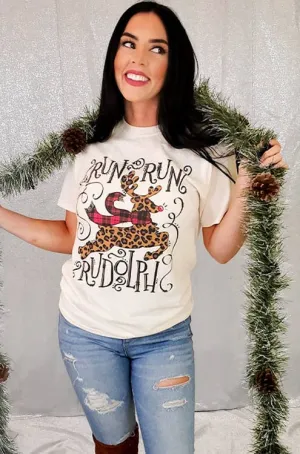 Run Run Rudolph Christmas T-Shirt