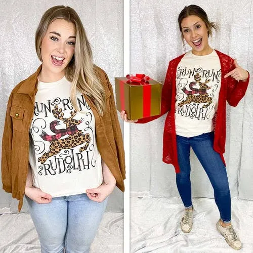 Run Run Rudolph Christmas T-Shirt