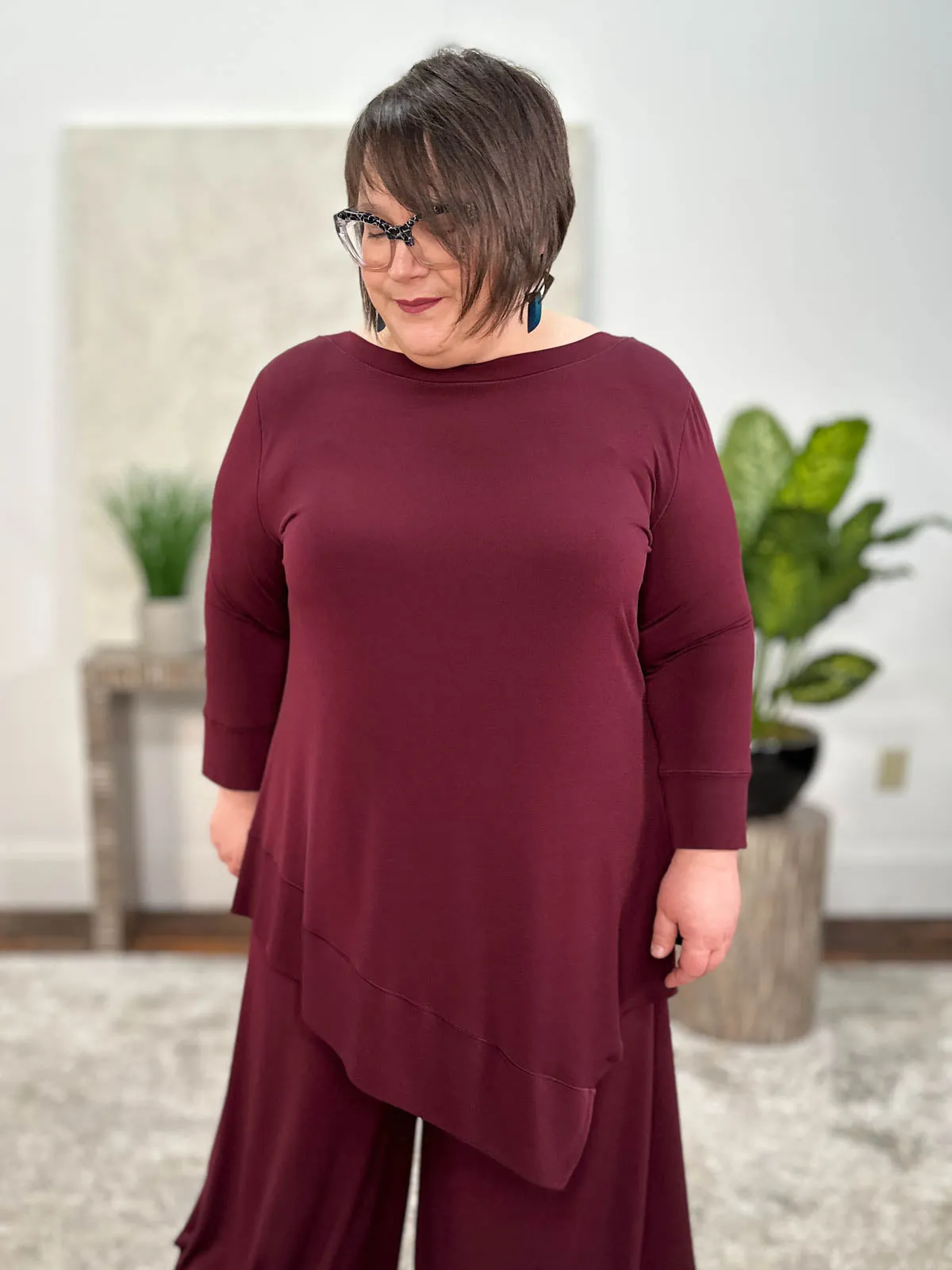 Savannah Boat Neck Tunic, Grape