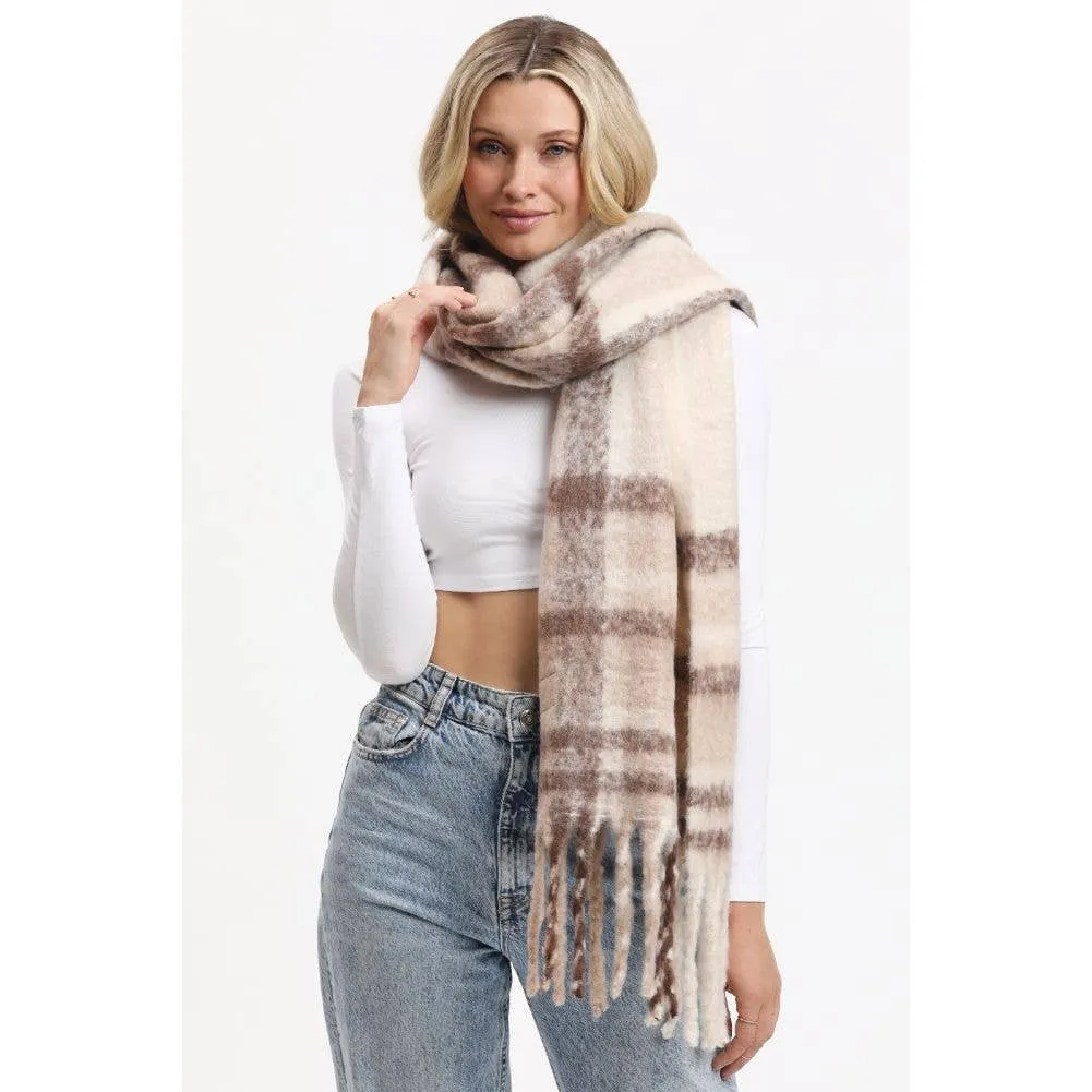 Saybrook Plaid Scarf: Khaki