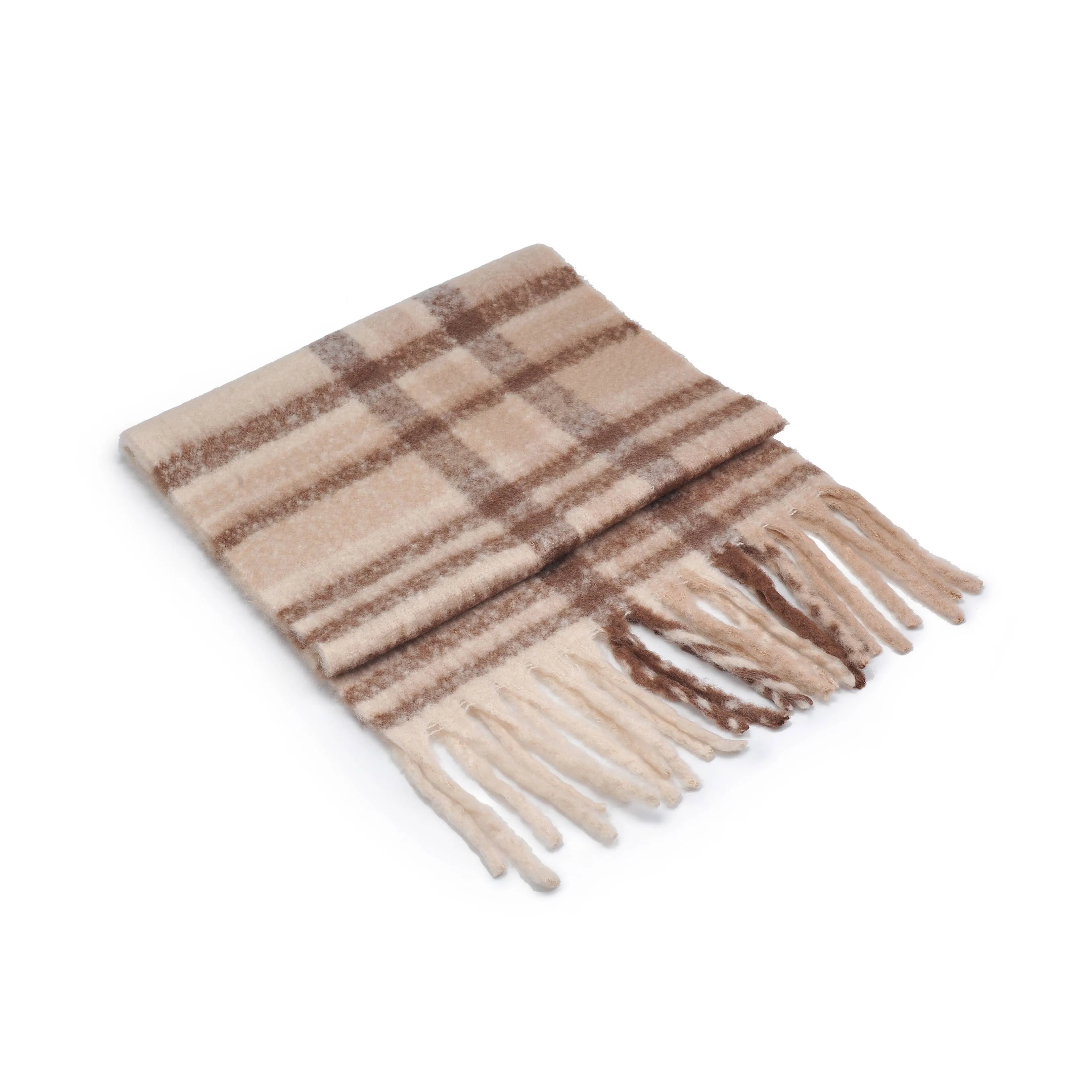 Saybrook Plaid Scarf: Khaki