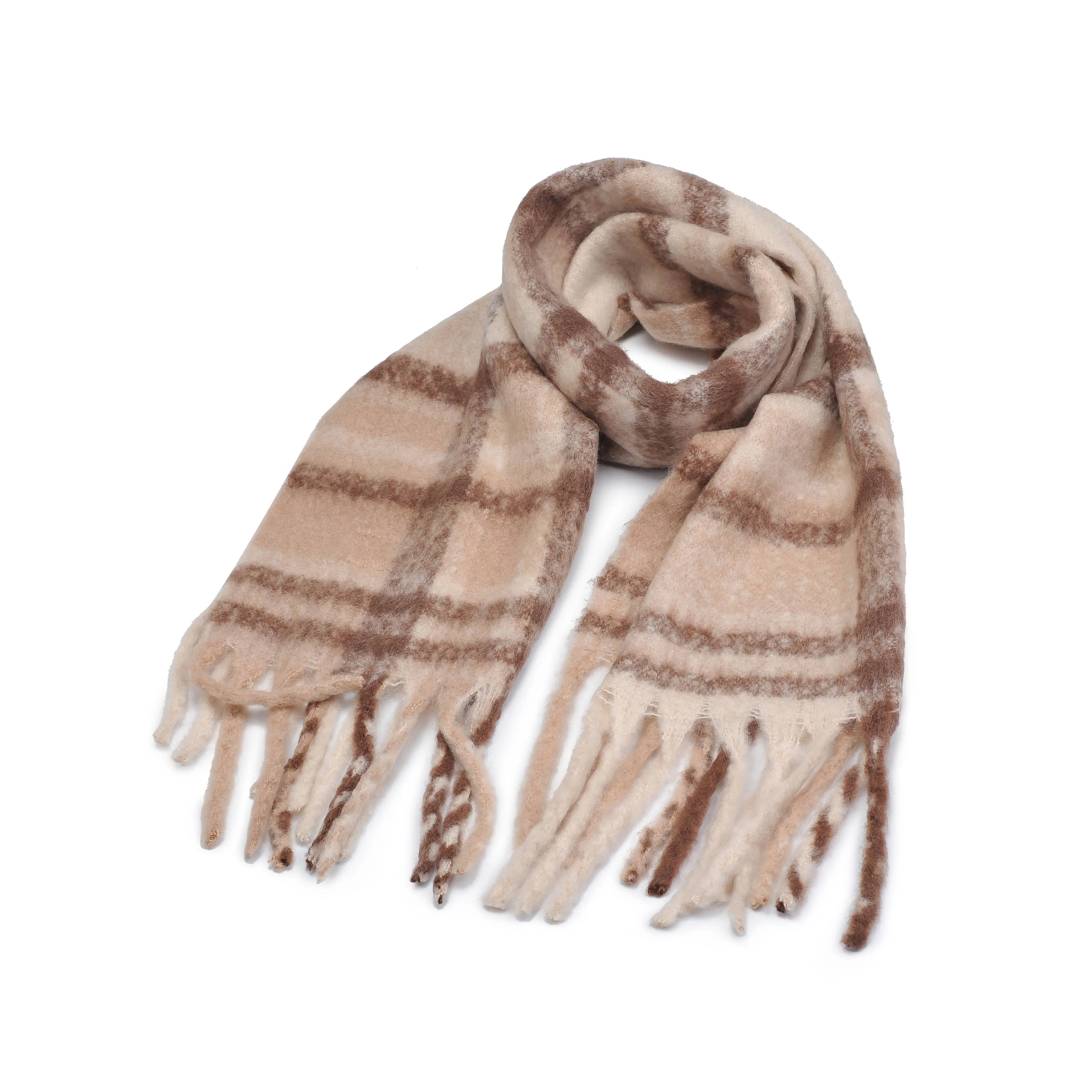 Saybrook Plaid Scarf: Khaki