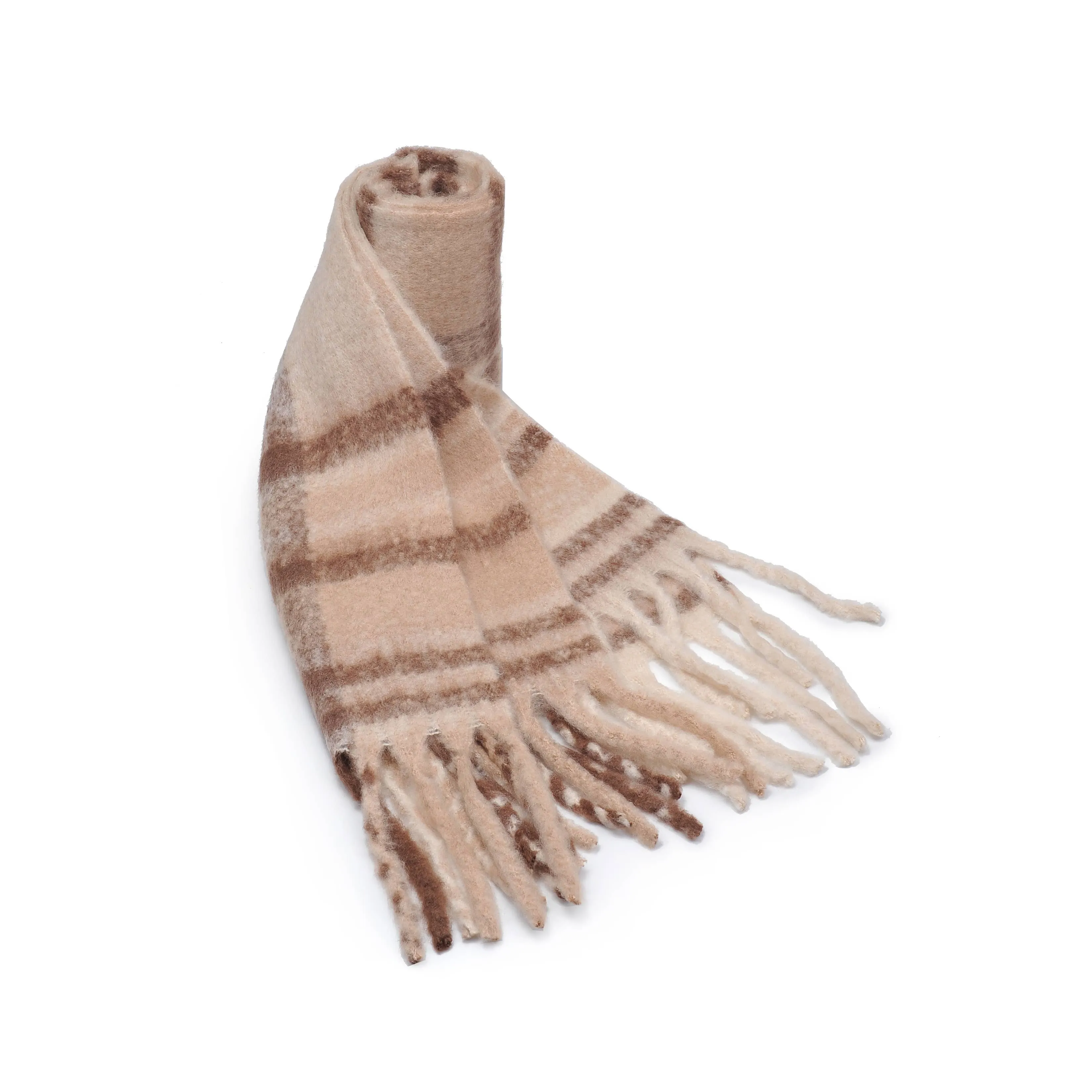 Saybrook Plaid Scarf: Khaki