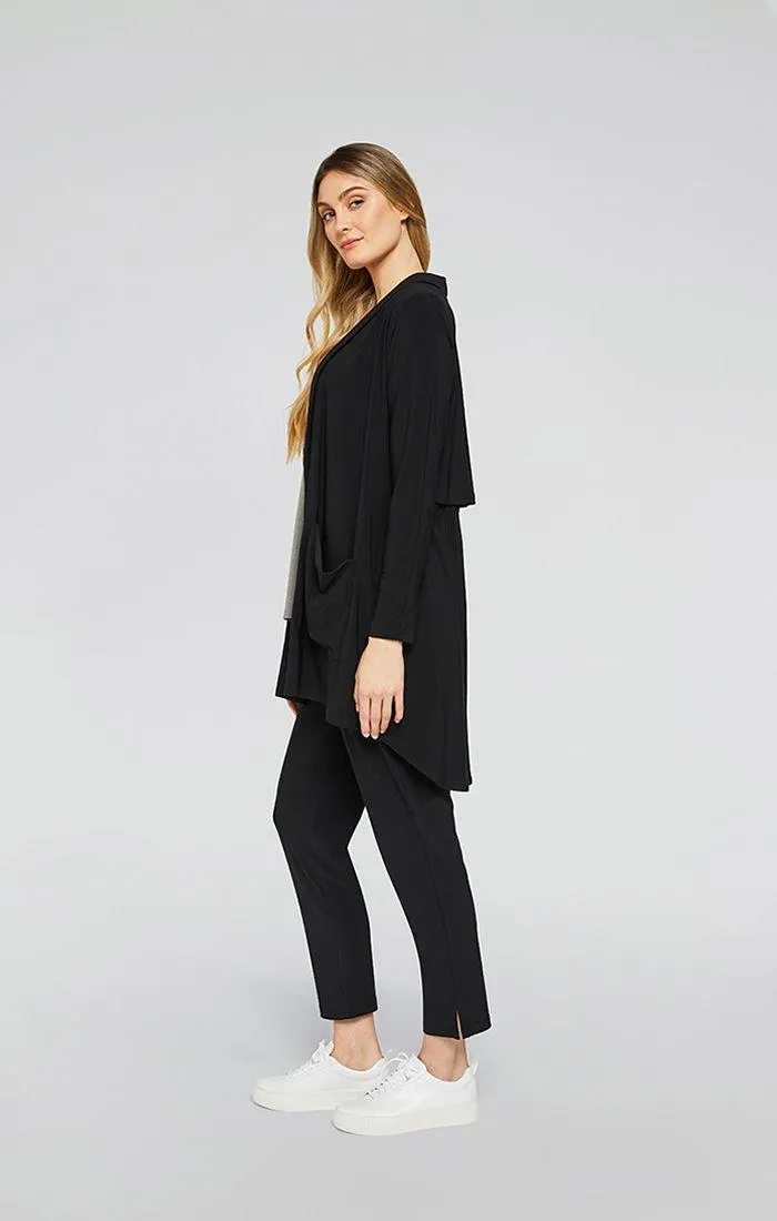 Shawl Collar Pocket Cardigan Style 25138, Color Black