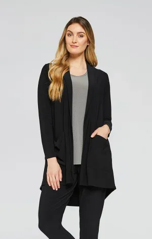 Shawl Collar Pocket Cardigan Style 25138, Color Black