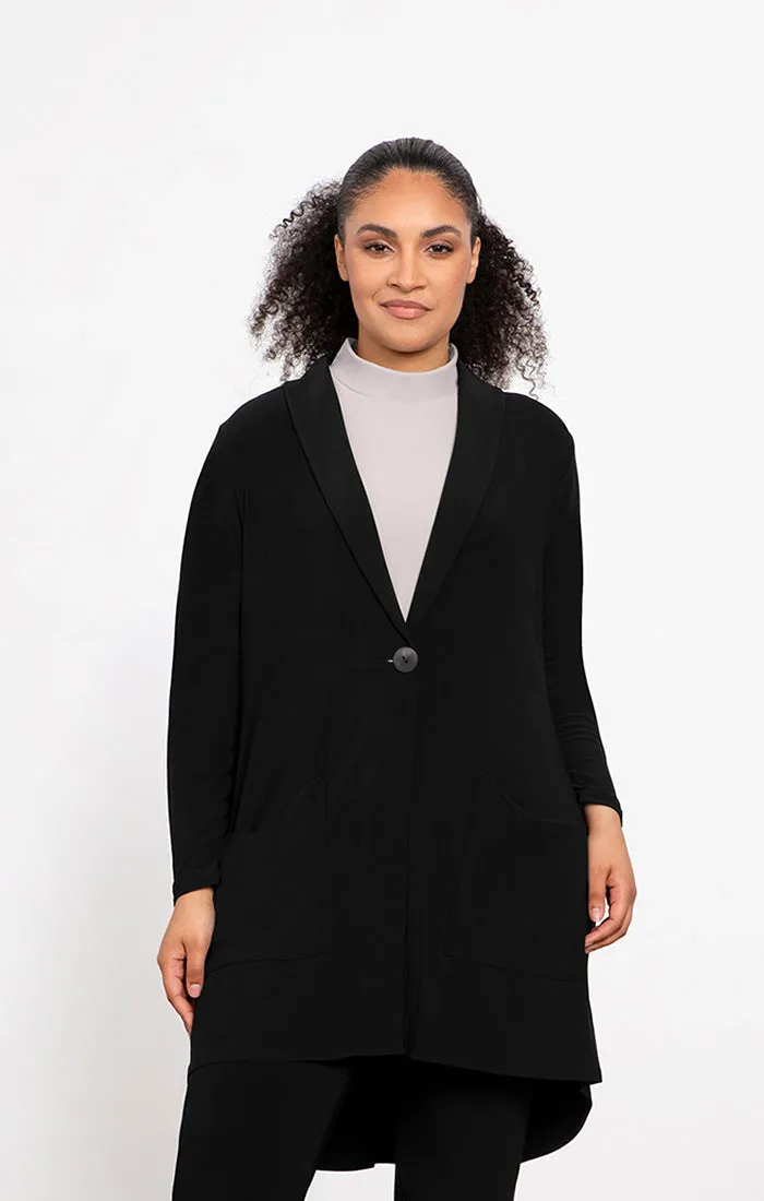 Shawl Collar Pocket Cardigan Style 25138, Color Black