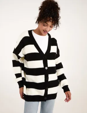 Stripe V Neck Cardigan