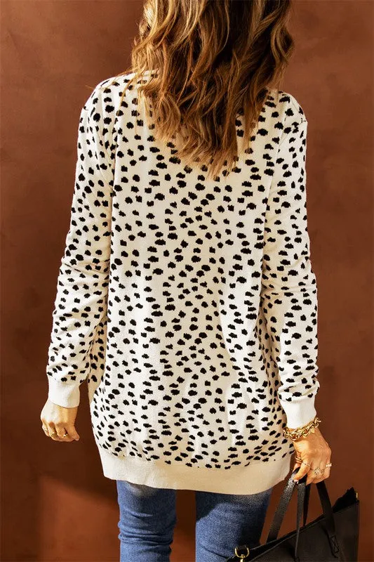 Two Toned Cardigan - Dots