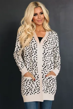 Two Toned Cardigan - Dots