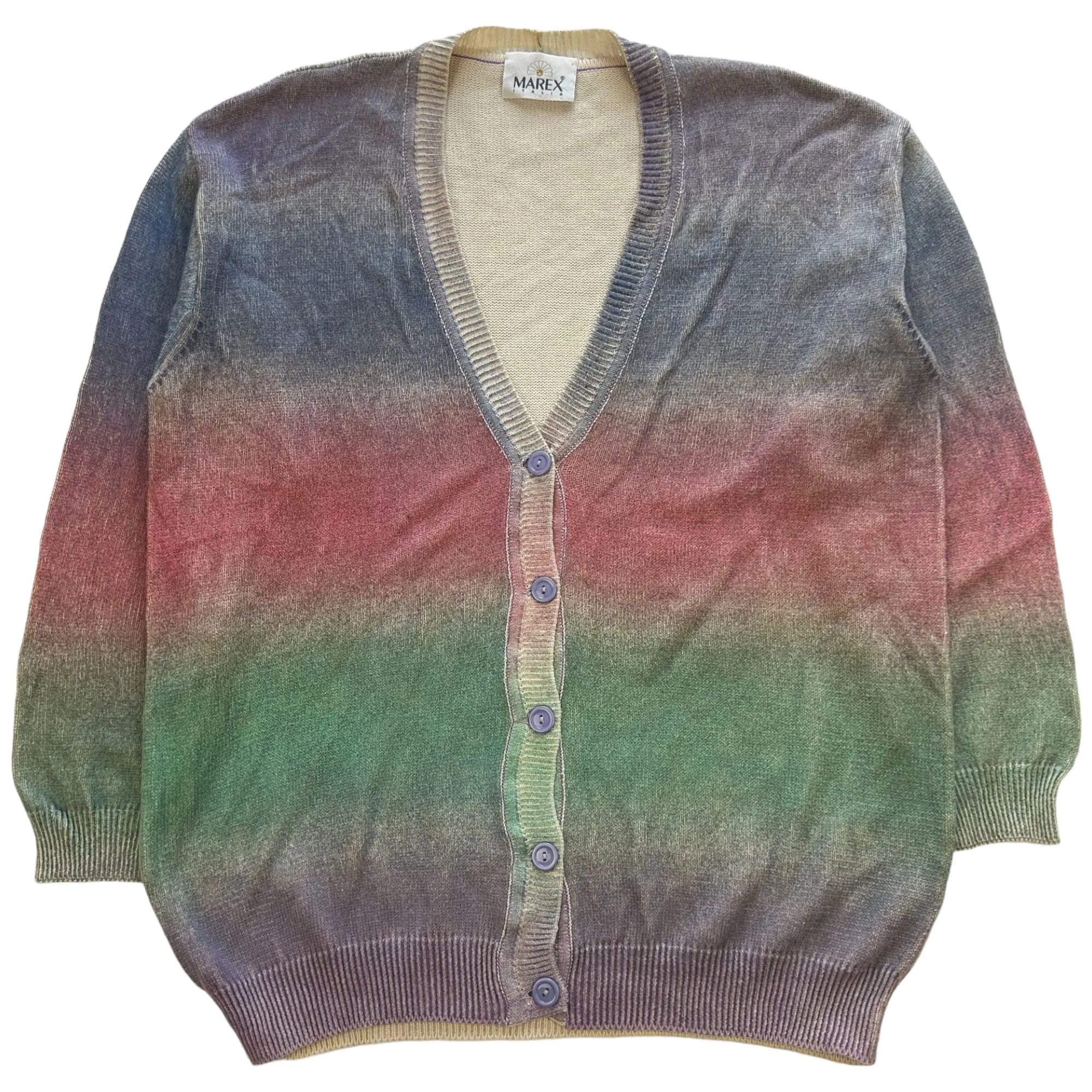 Vintage Colour Gradient Button Up Cardigan Size M