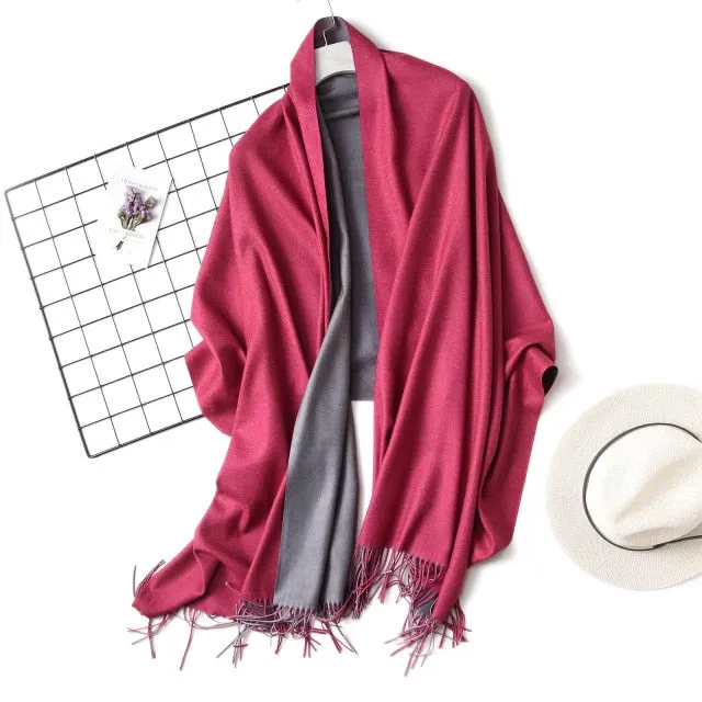 Women's Fashion Pashmina Scarf or Shawl with Tassel