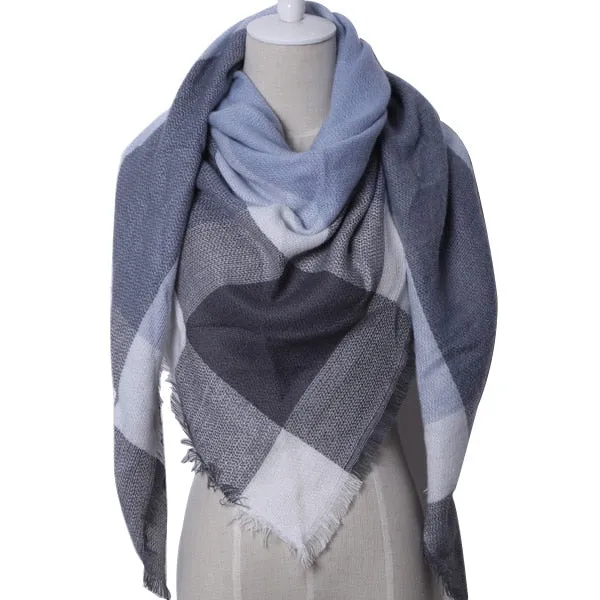 Women's Plaid Triangle Scarf