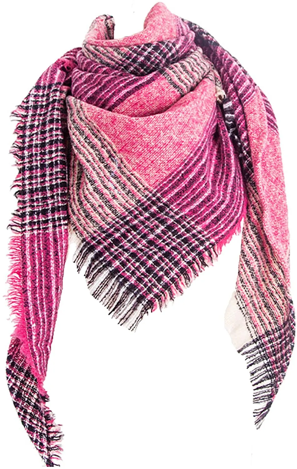 Women's Triangle Plaid Scarf Shawl