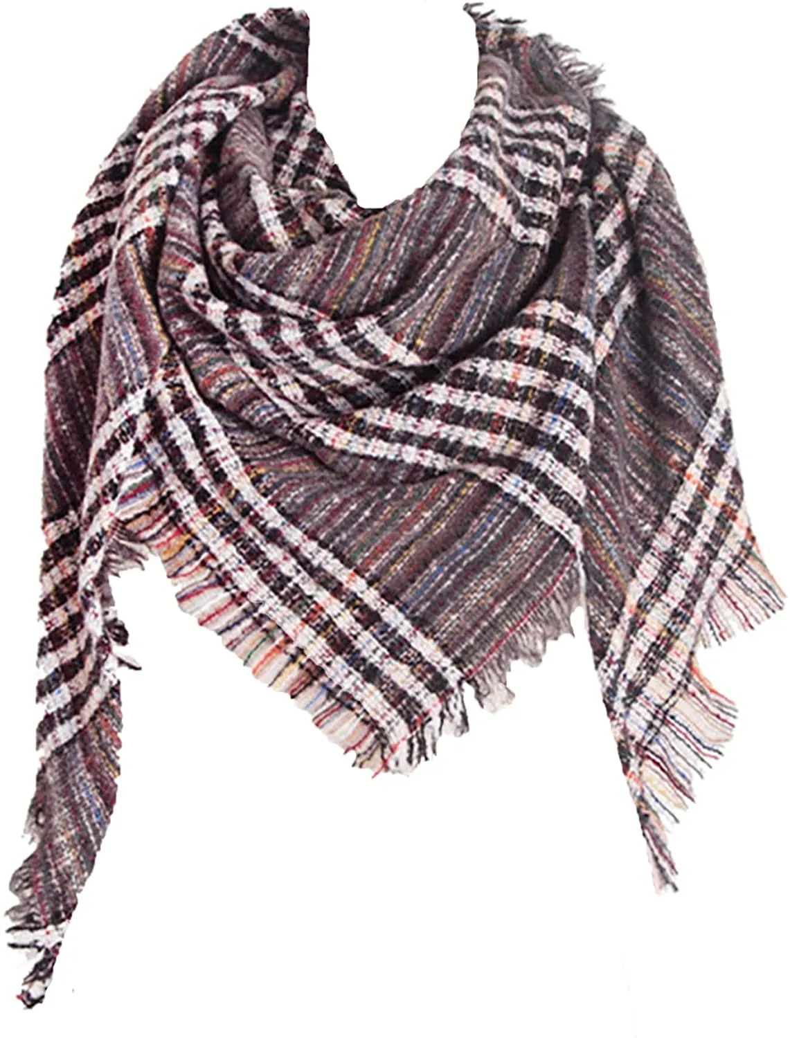 Women's Triangle Plaid Scarf Shawl