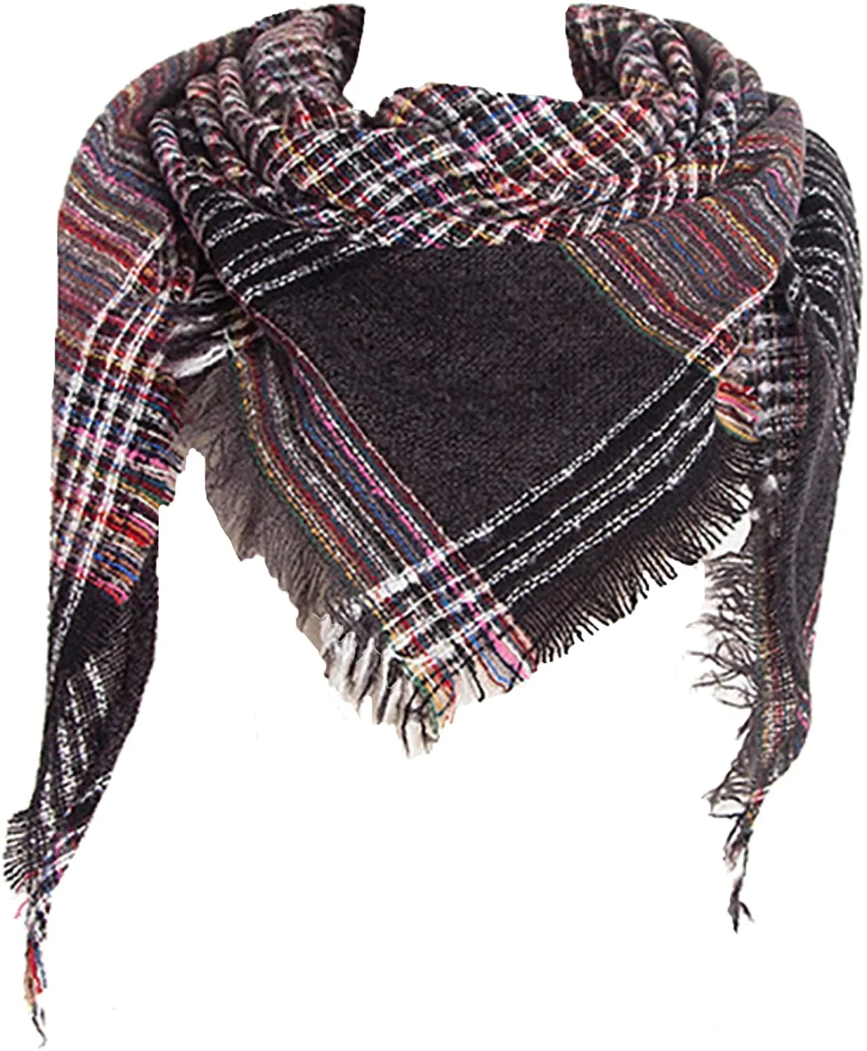 Women's Triangle Plaid Scarf Shawl