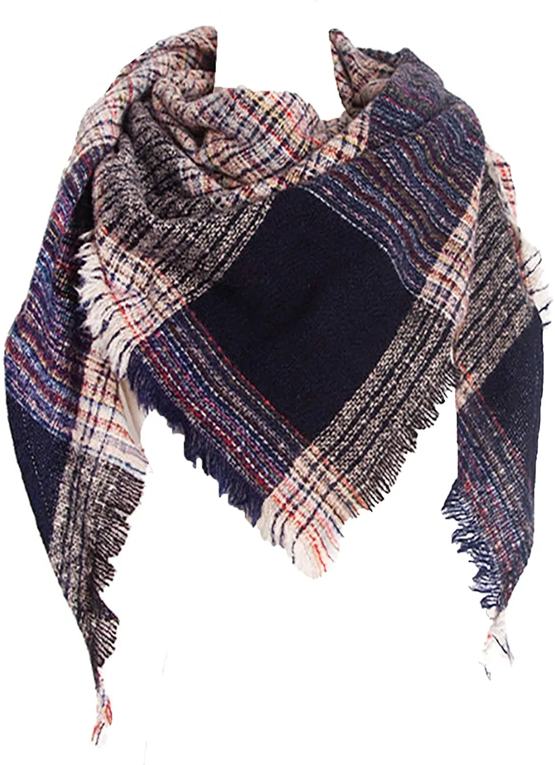 Women's Triangle Plaid Scarf Shawl