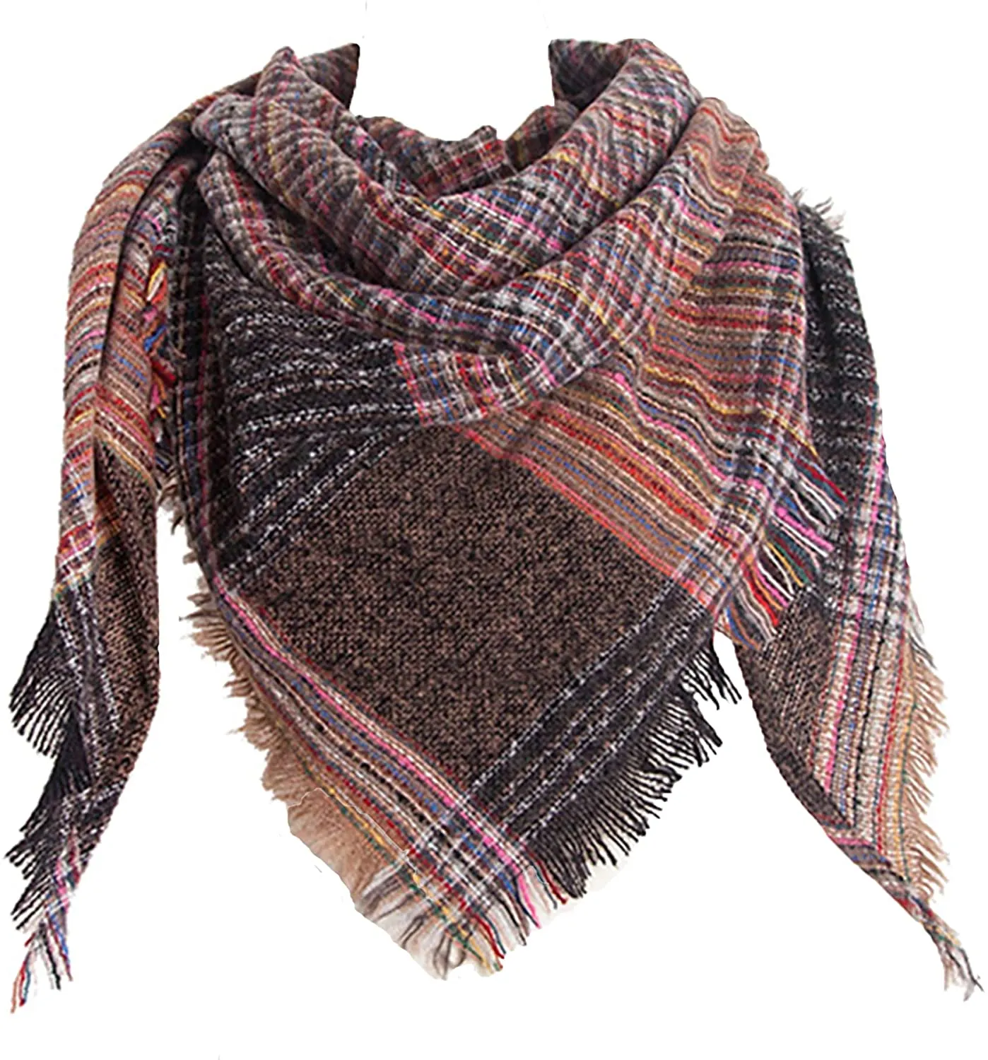 Women's Triangle Plaid Scarf Shawl