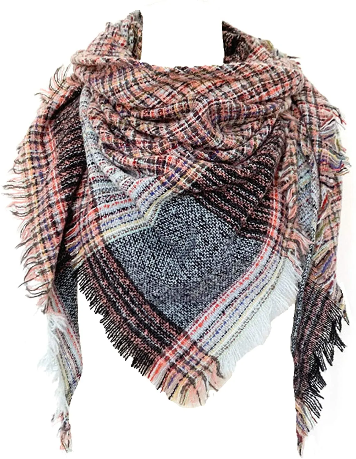 Women's Triangle Plaid Scarf Shawl