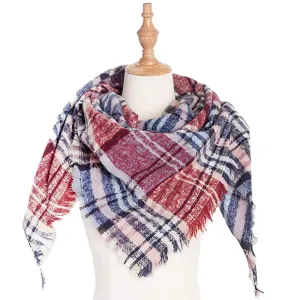 Women's Triangle Plaid Scarf Shawl